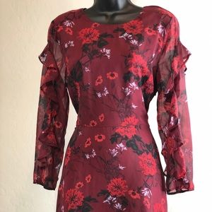 Lucky Brand sheer flowered dress size 6 NWT